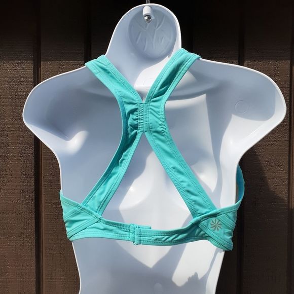 Athleta Racerback Swim Bra Bikini Top Aqua Medium - Picture 8 of 9